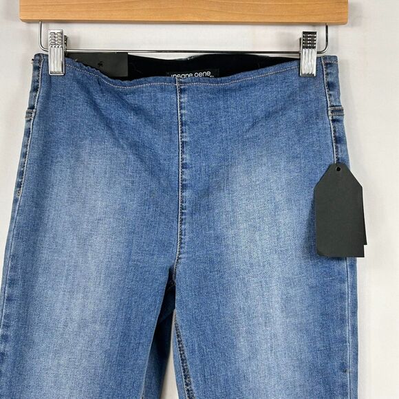 Insanegene Jeans Womens Small Blue Medium Wash Denim Mid Rise Skinny Pull On - Picture 2 of 9
